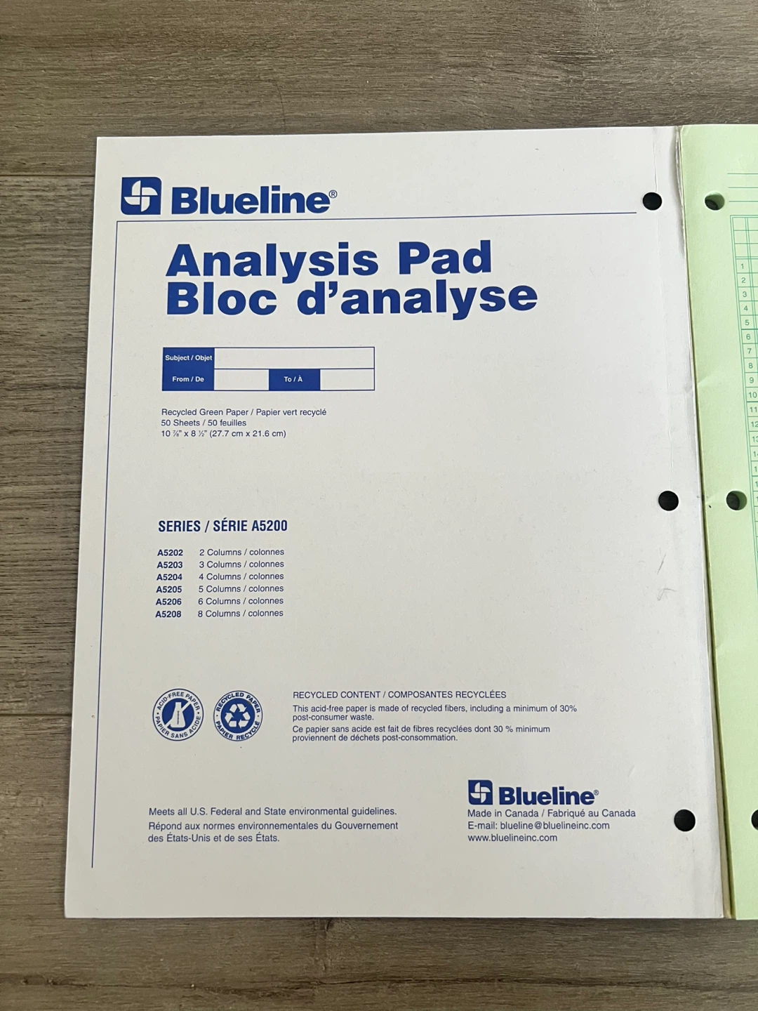 Blueline A5203 Analysis Pad - 3 Columns - photo 3