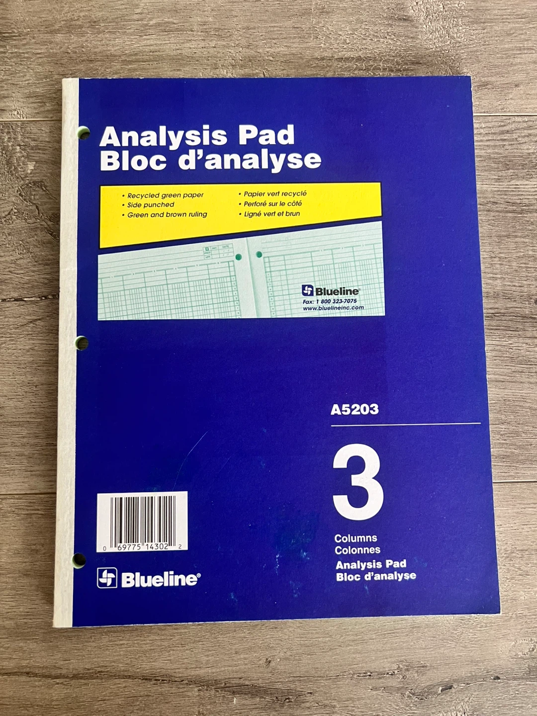 Blueline A5203 Analysis Pad - 3 Columns