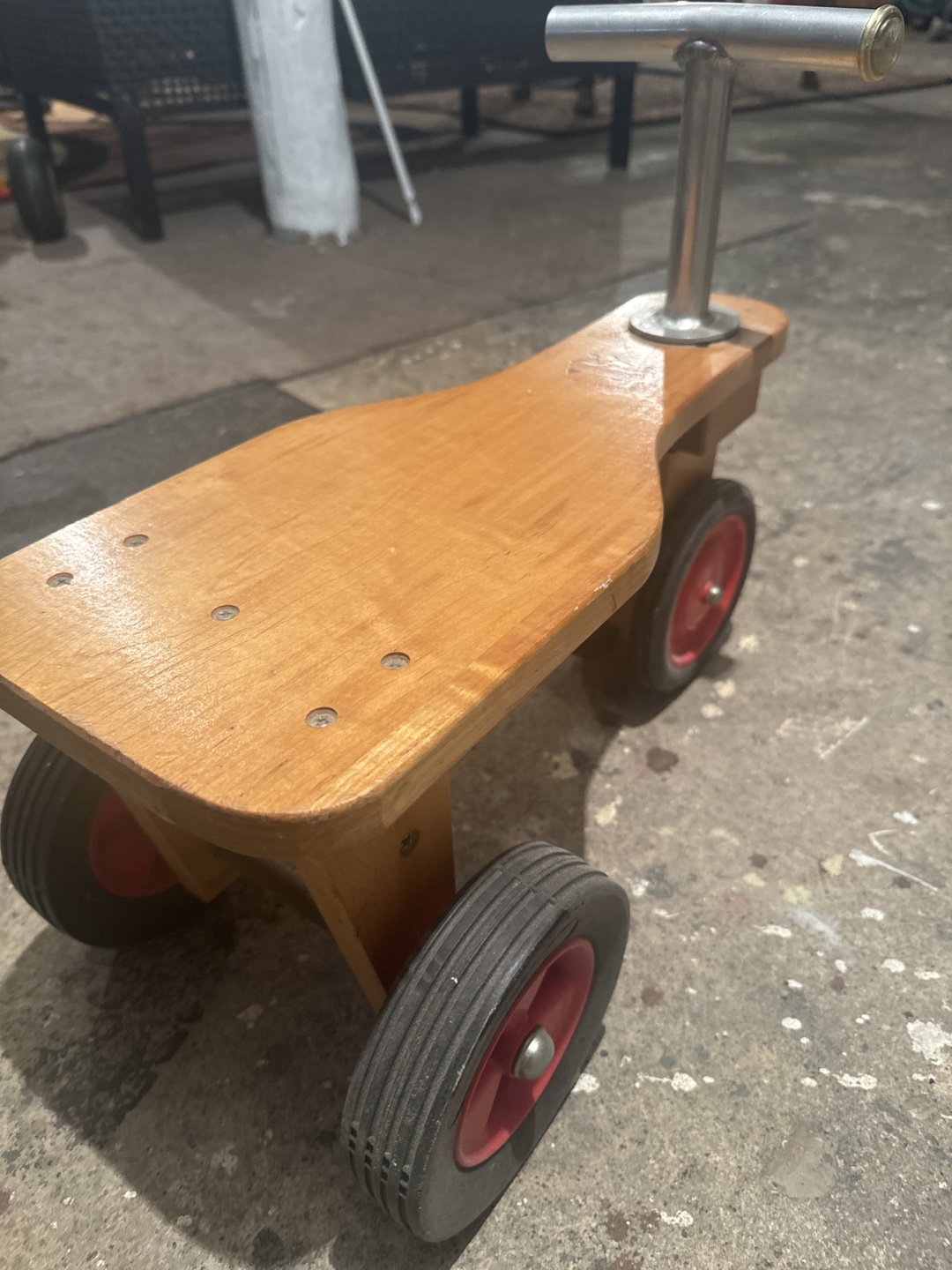 Vintage Wooden Ride-On Toy Scooter - photo 3