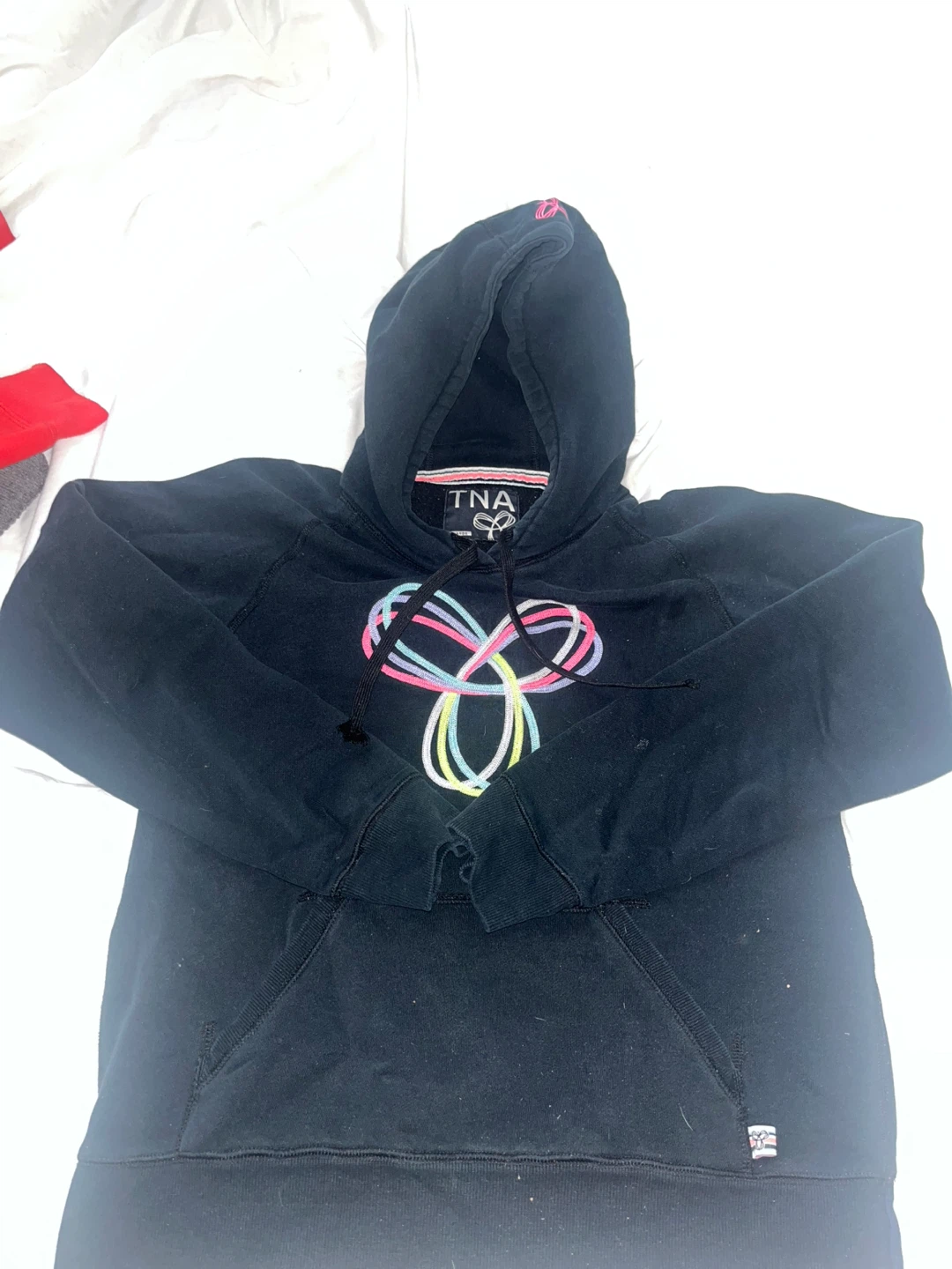 TNA Black Hoodie with Colourful Logo