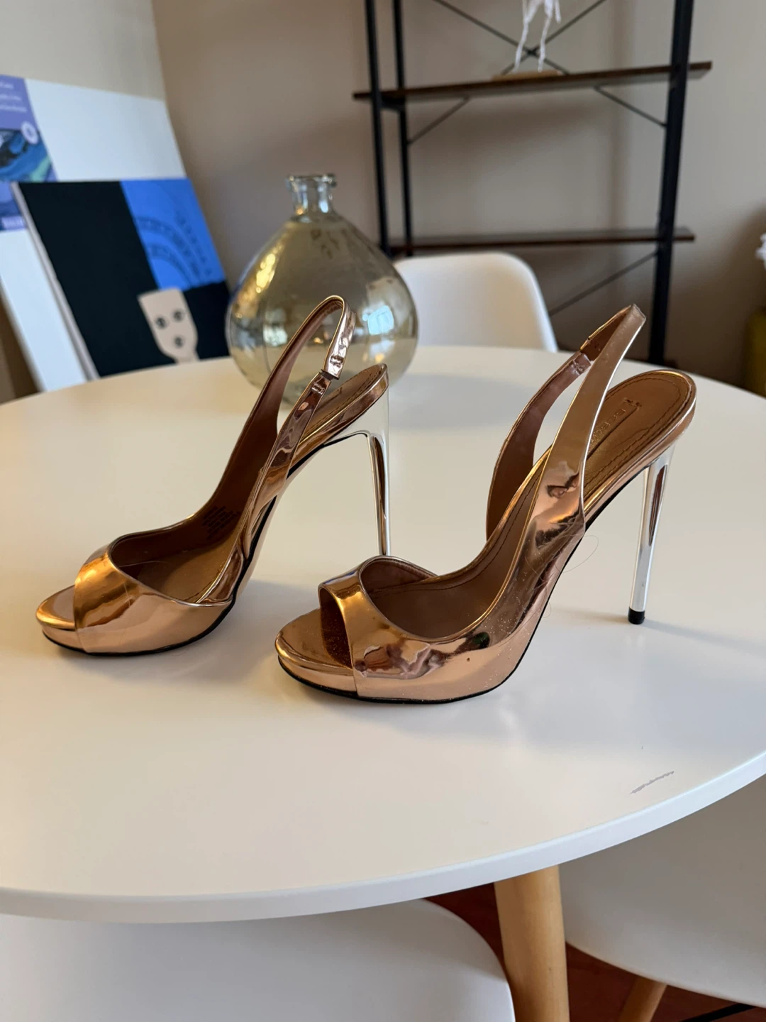 BCBGMAXAZRIA Rose Gold Slingback Heels