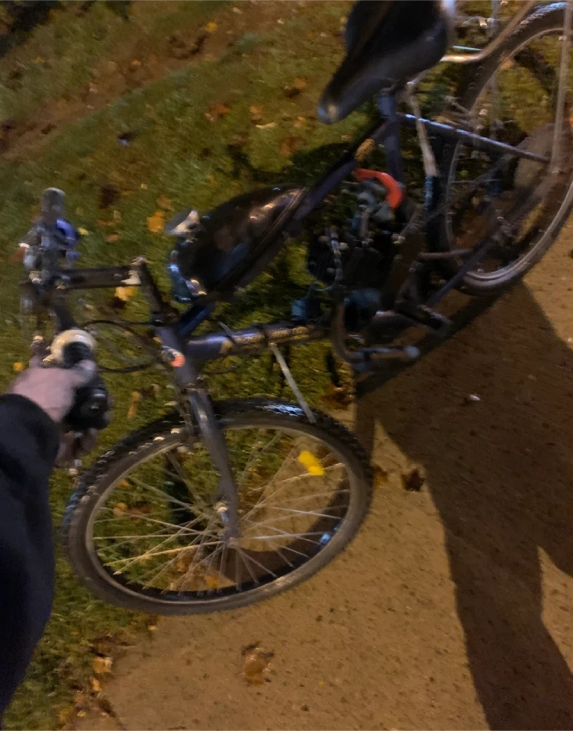 Blue Motorized Bicycle