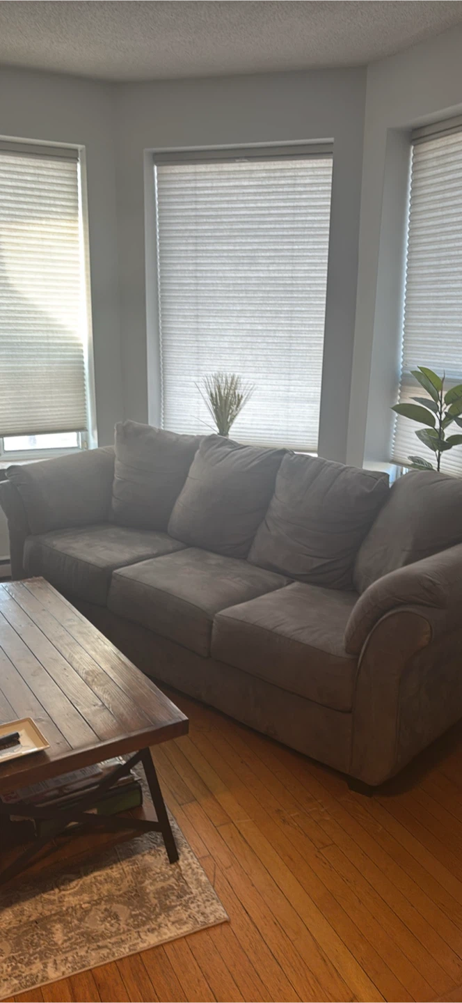 Grey Suede Couch