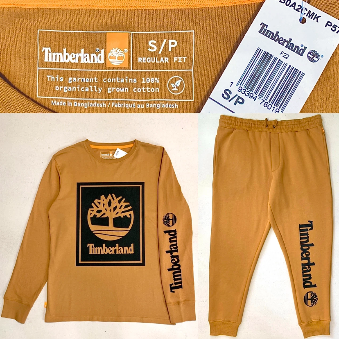 Timberland Mens Long Sleeve Shirt & Fleece Joggers (2 Pieces)