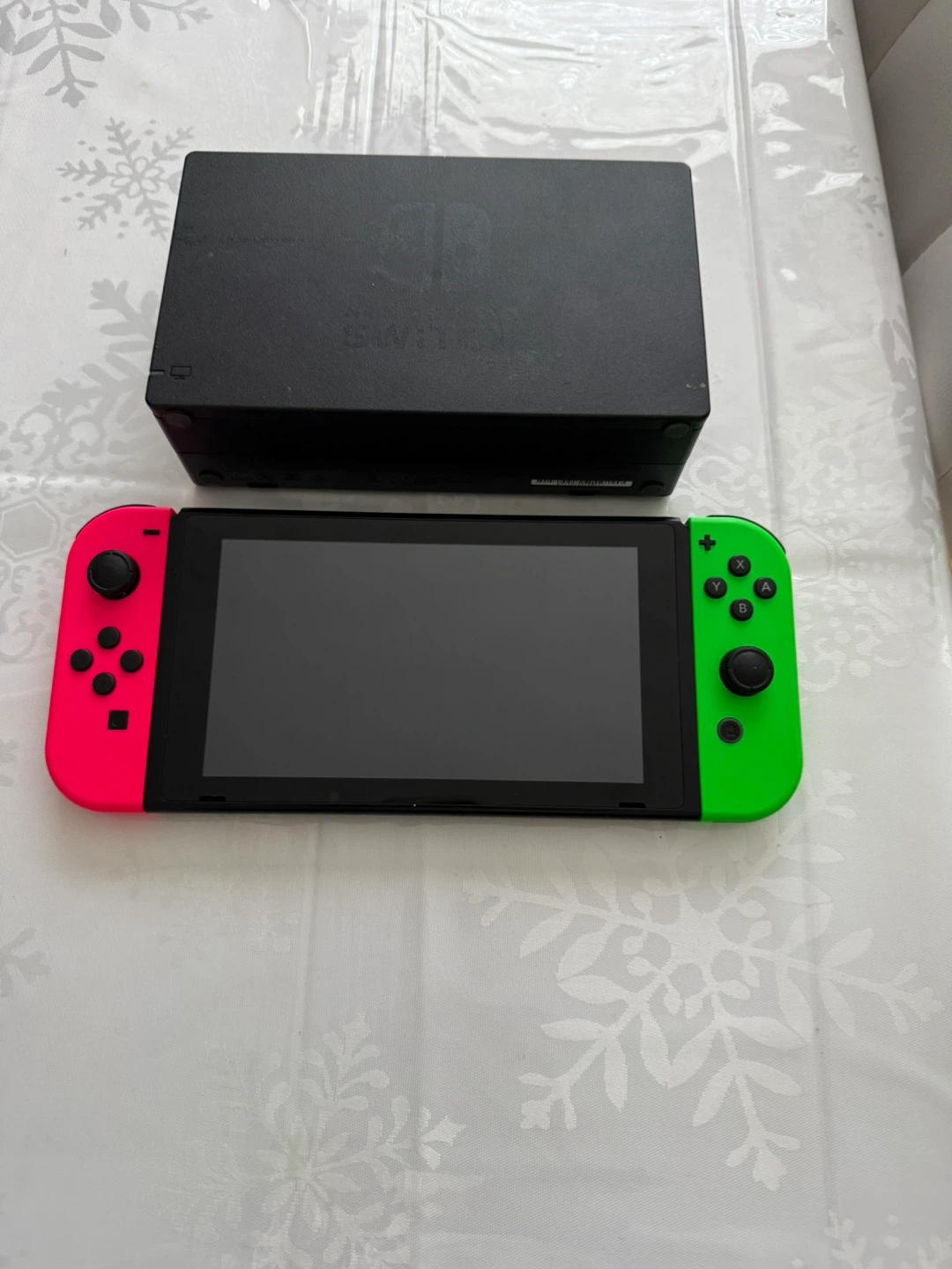 Nintendo Switch Console with Neon Red and Green Joy-Cons