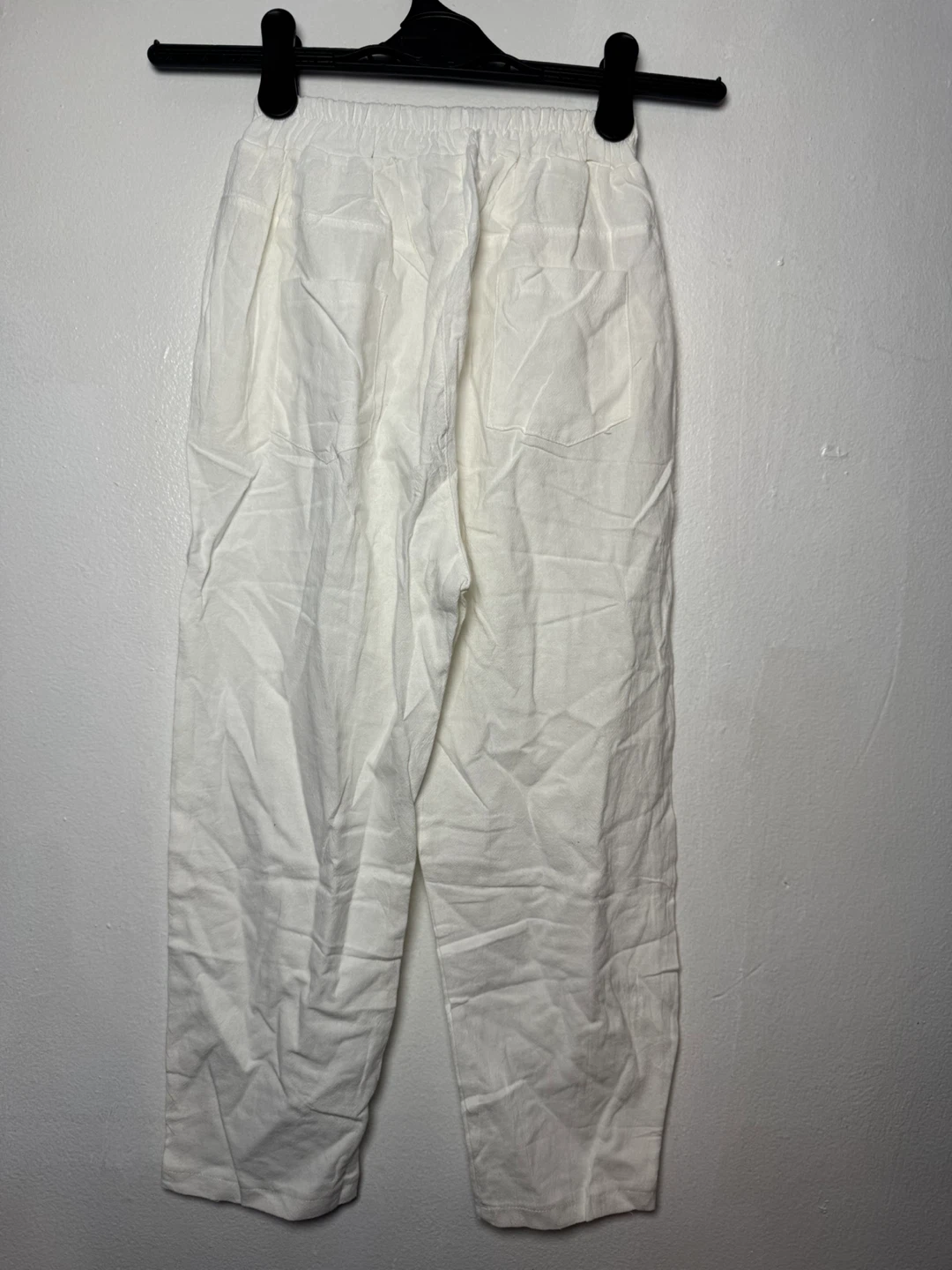 White Linen Blend Pants - photo 2