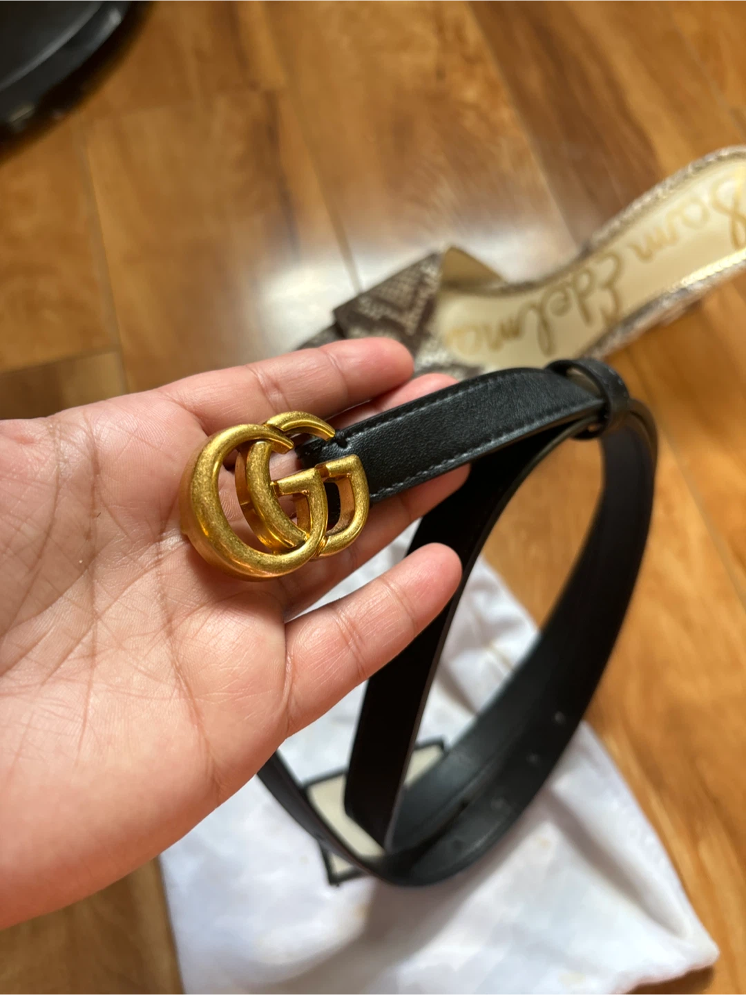 Gucci Black Leather GG Marmont Belt - photo 2