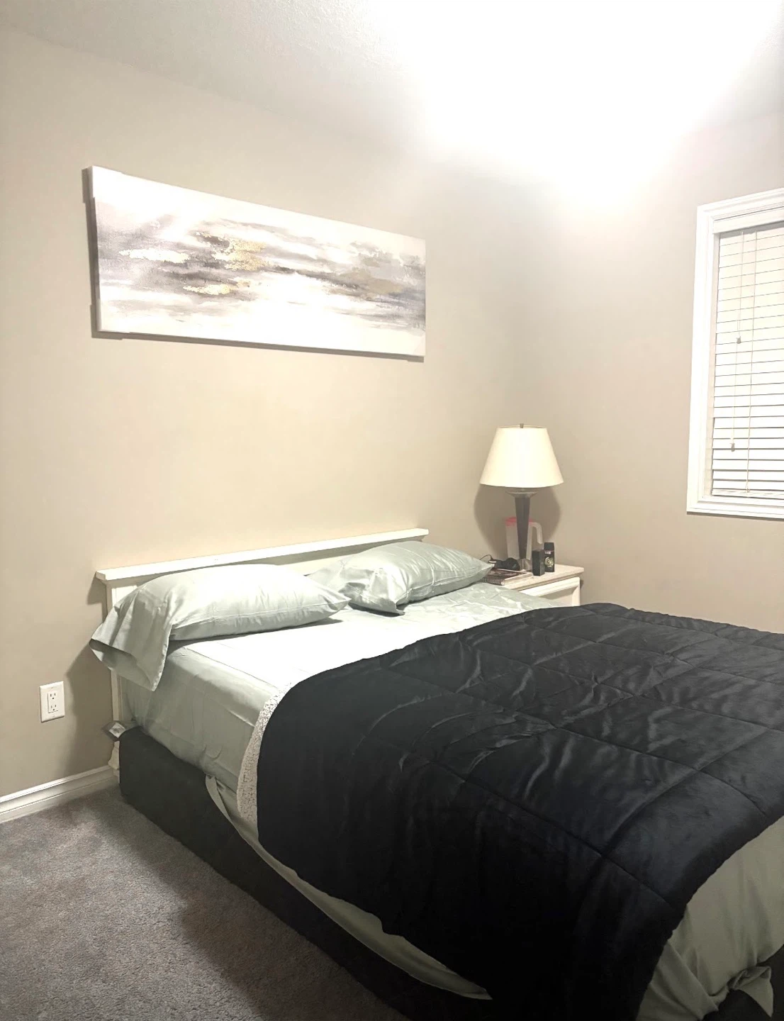 Mattress with quilted pattern and head board