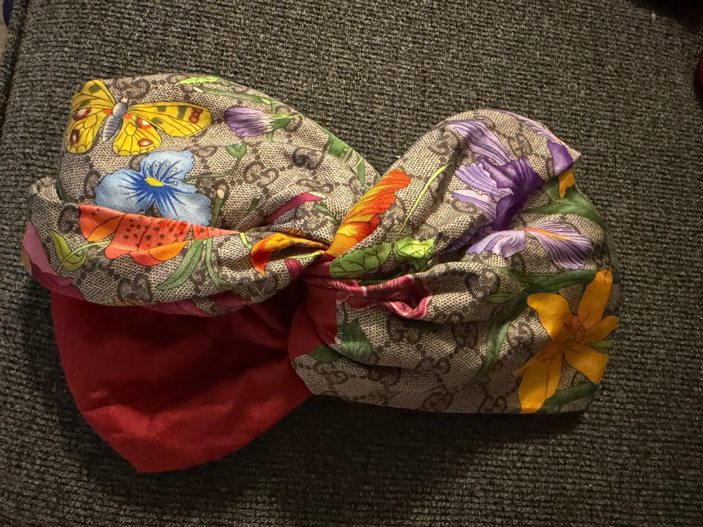 Gucci Floral GG Canvas Twisted Headband