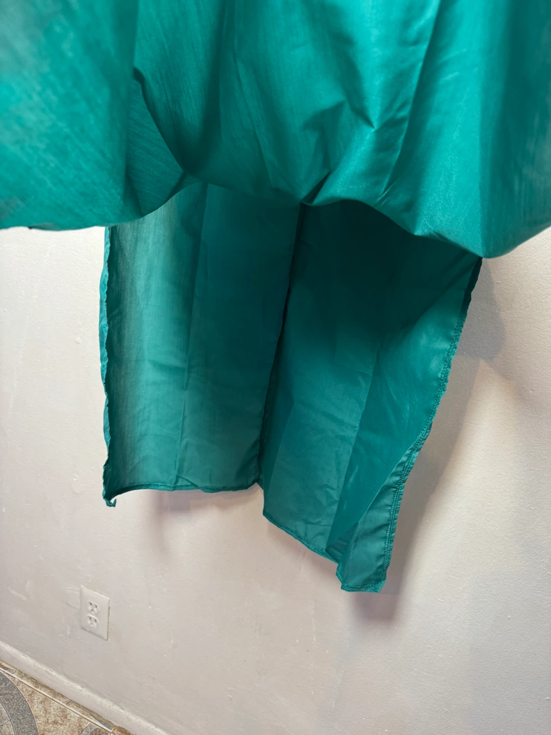 Teal Maxi Dress with Embroidered Neckline - Size L - photo 4