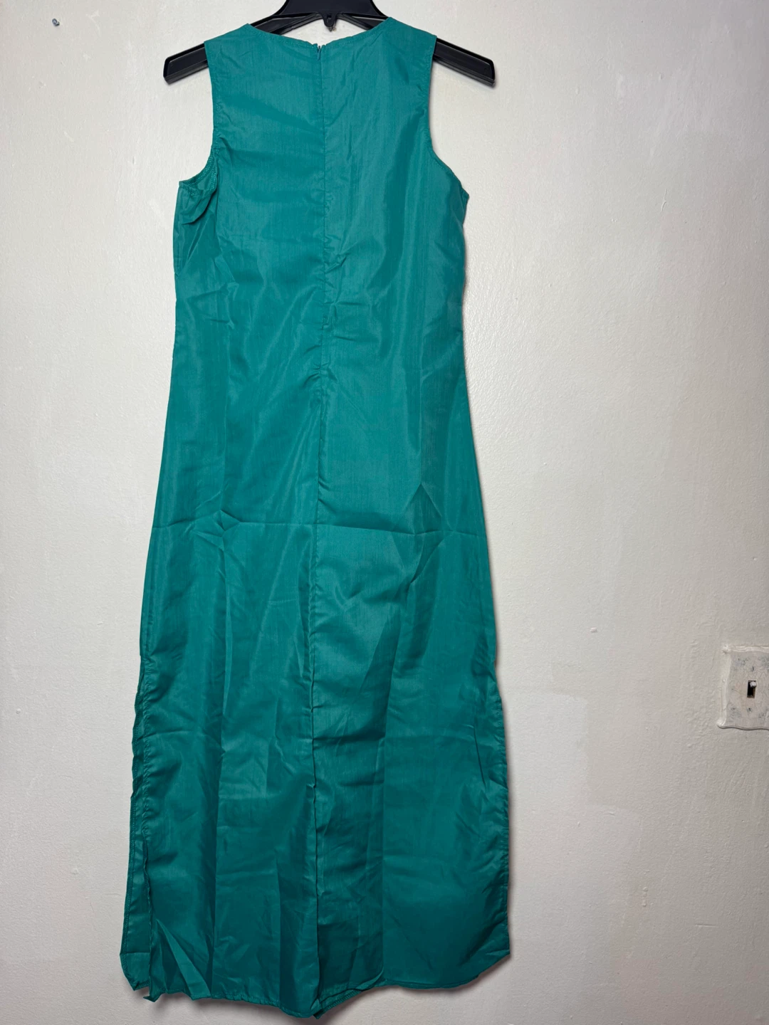 Teal Maxi Dress with Embroidered Neckline - Size L - photo 2