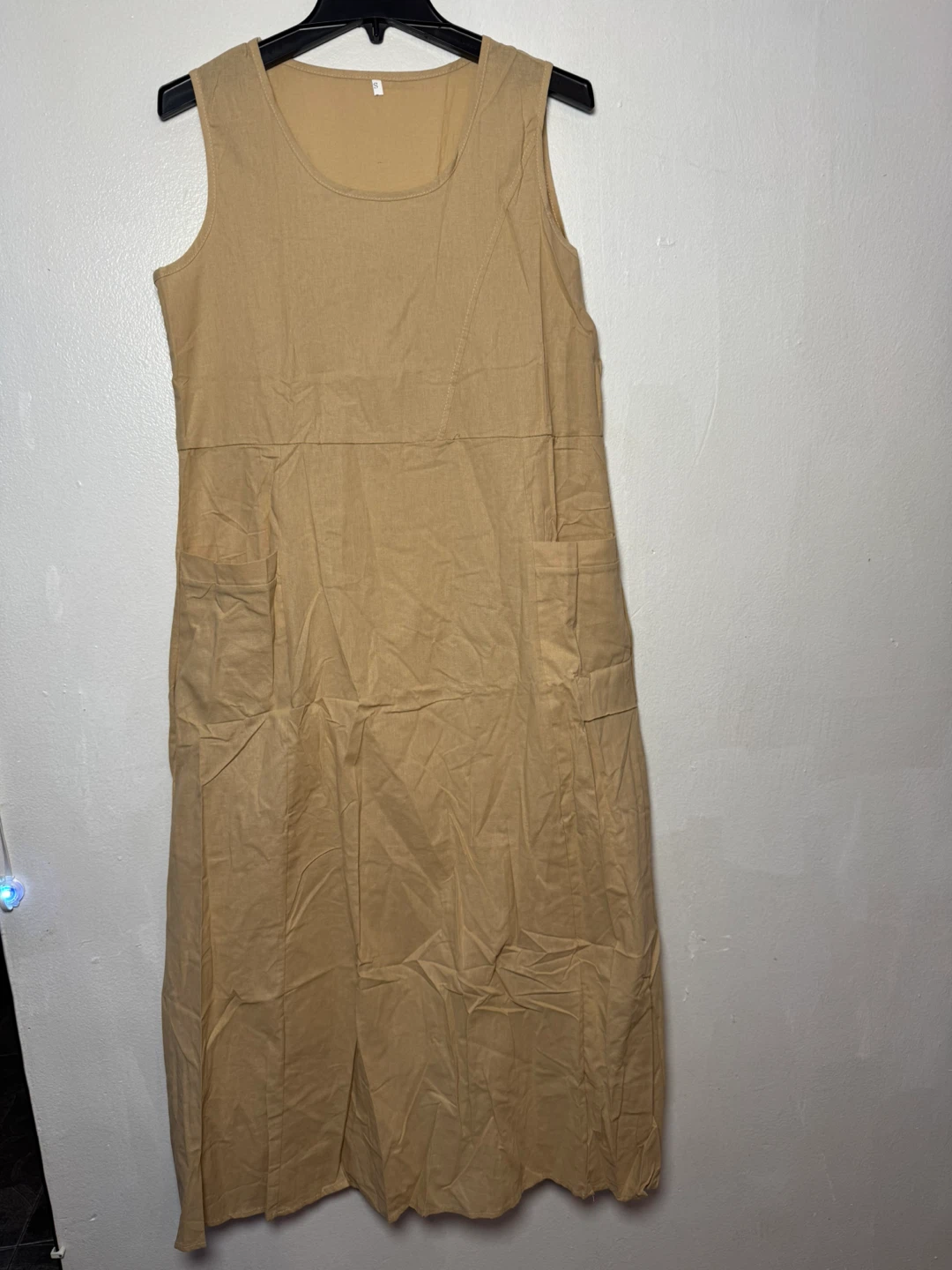 Tan Sleeveless Midi Dress Size S