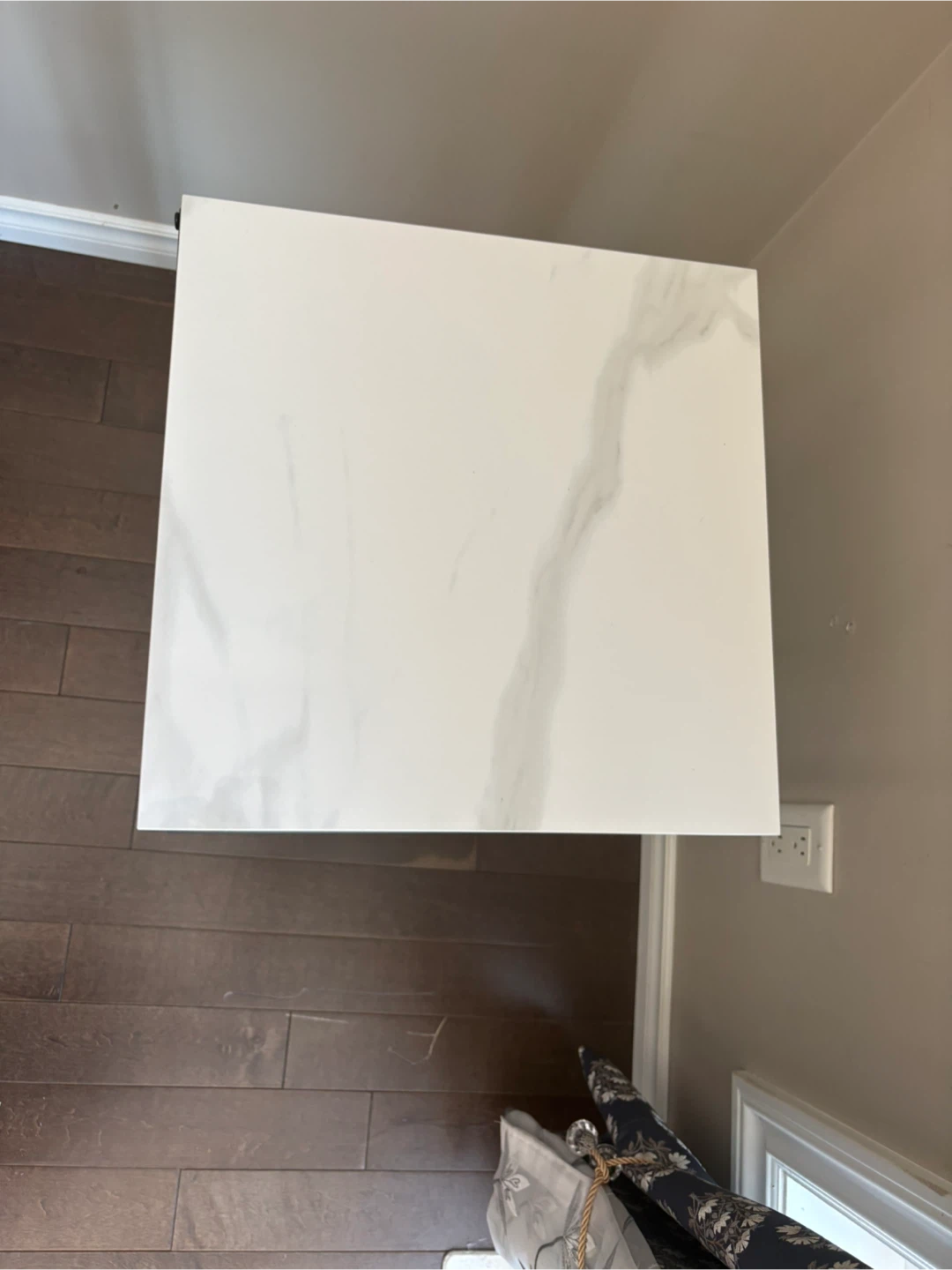 Modern End Table with White Marble Top - photo 2