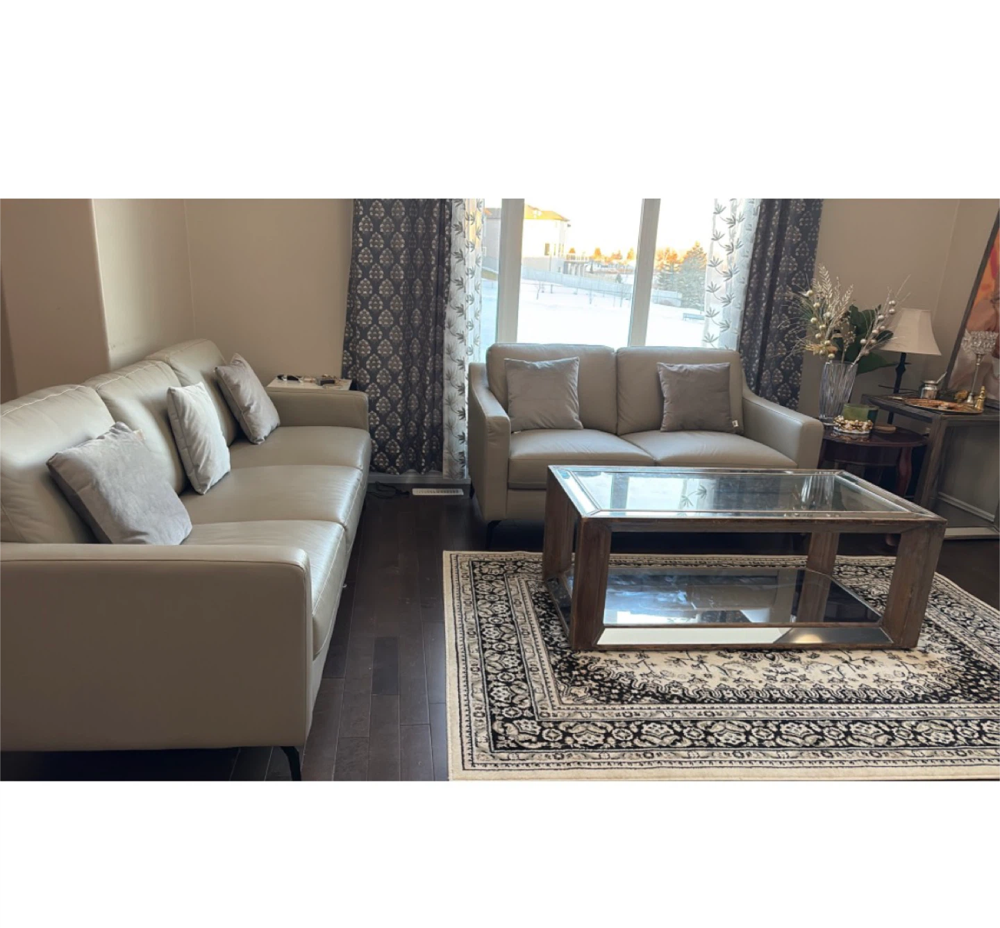 Light Grey Leather Sofa Brick