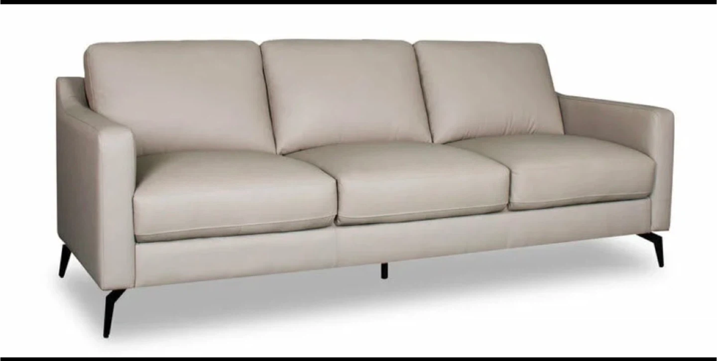 Light Grey Leather Sofa Brick - photo 2