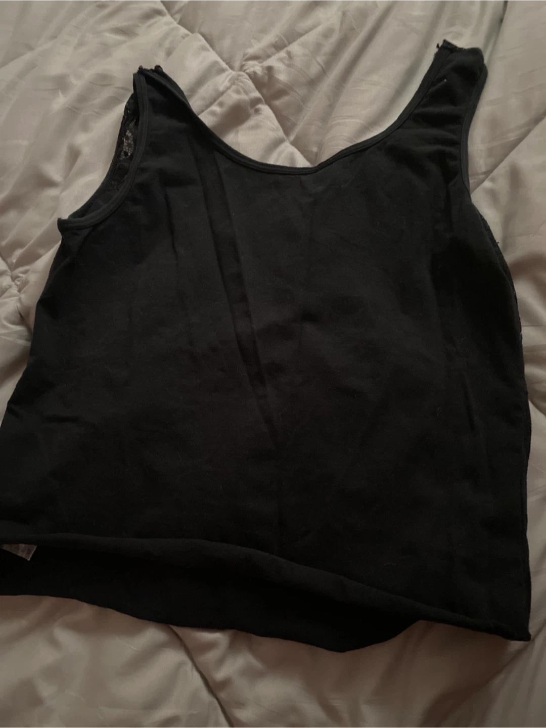 Black Lace Trim Tank Top - photo 2