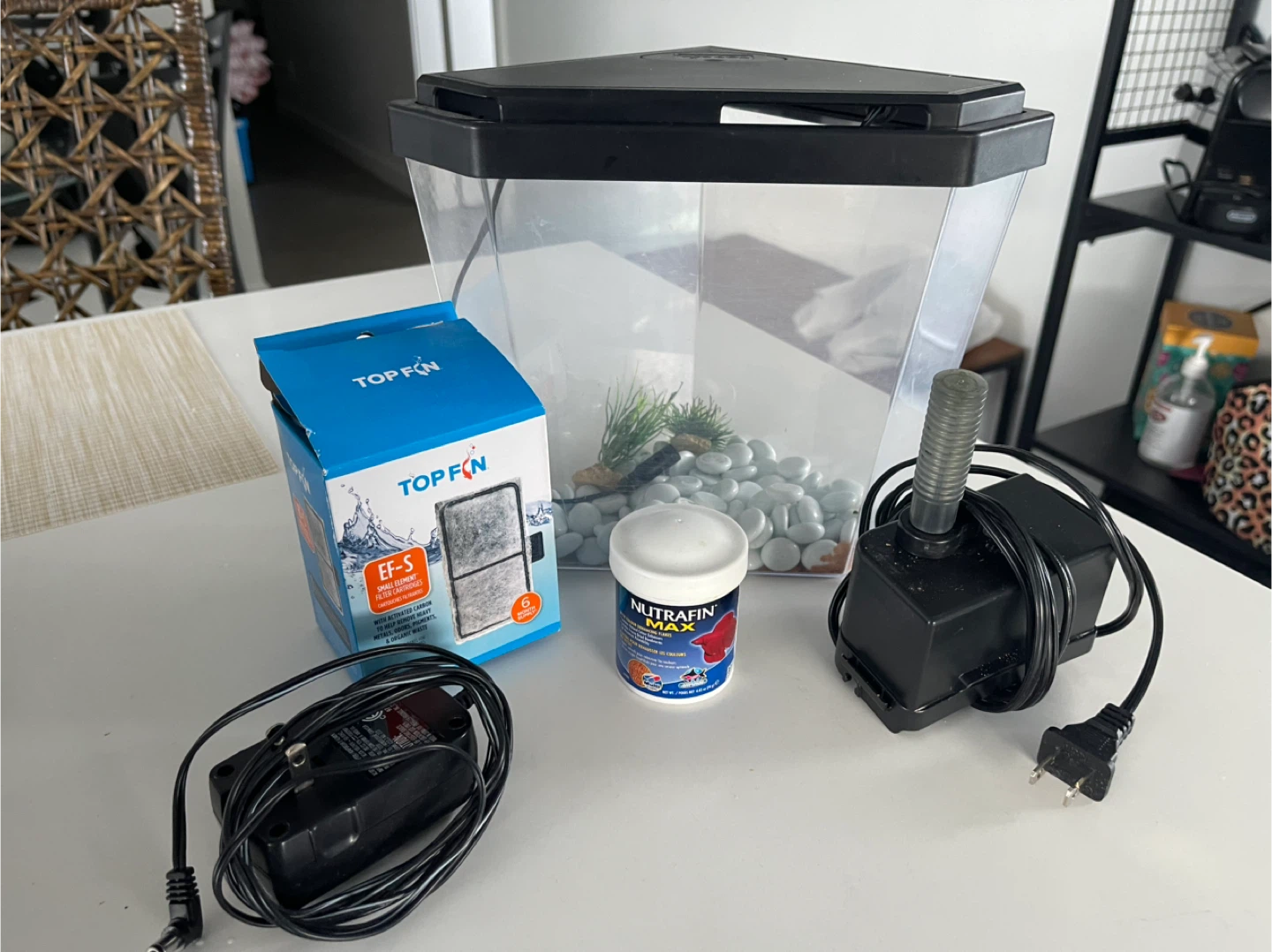 TOP FIN 5 Gallon Aquarium Kit with Filter and Food