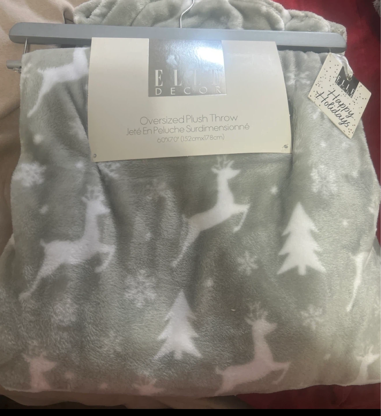 Plush Throw Reindeer Snowflake 🥕