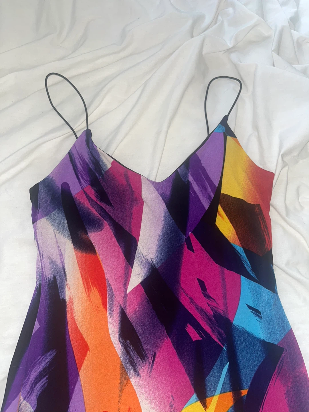 Seduction Spaghetti Strap Abstract Print Dress - photo 2