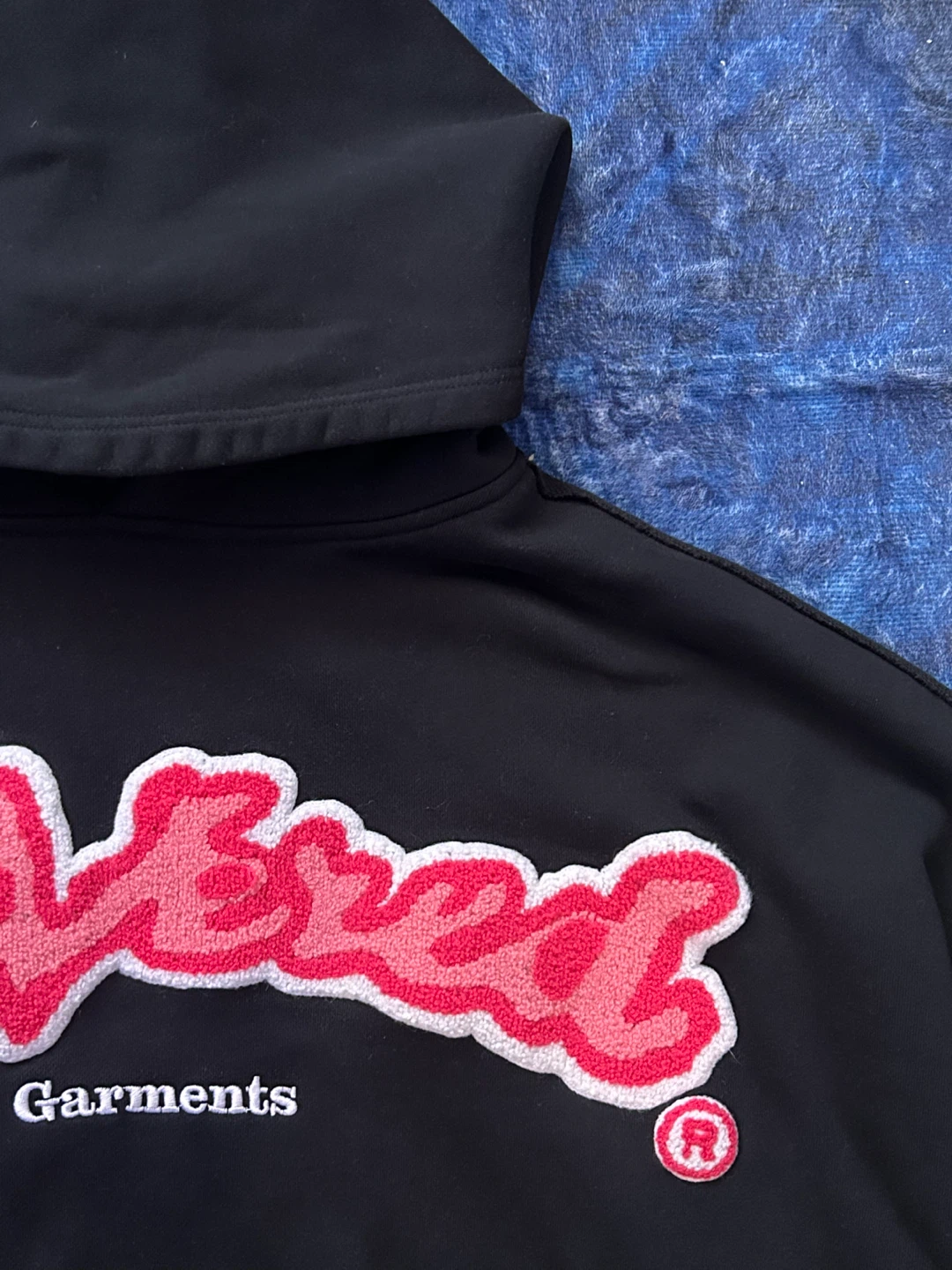 Black "Severed Garments" Hoodie with Embroidered Logo - photo 4