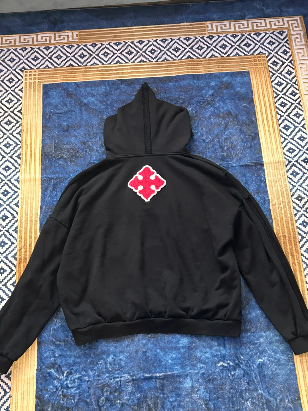 Black "Severed Garments" Hoodie with Embroidered Logo - photo 5
