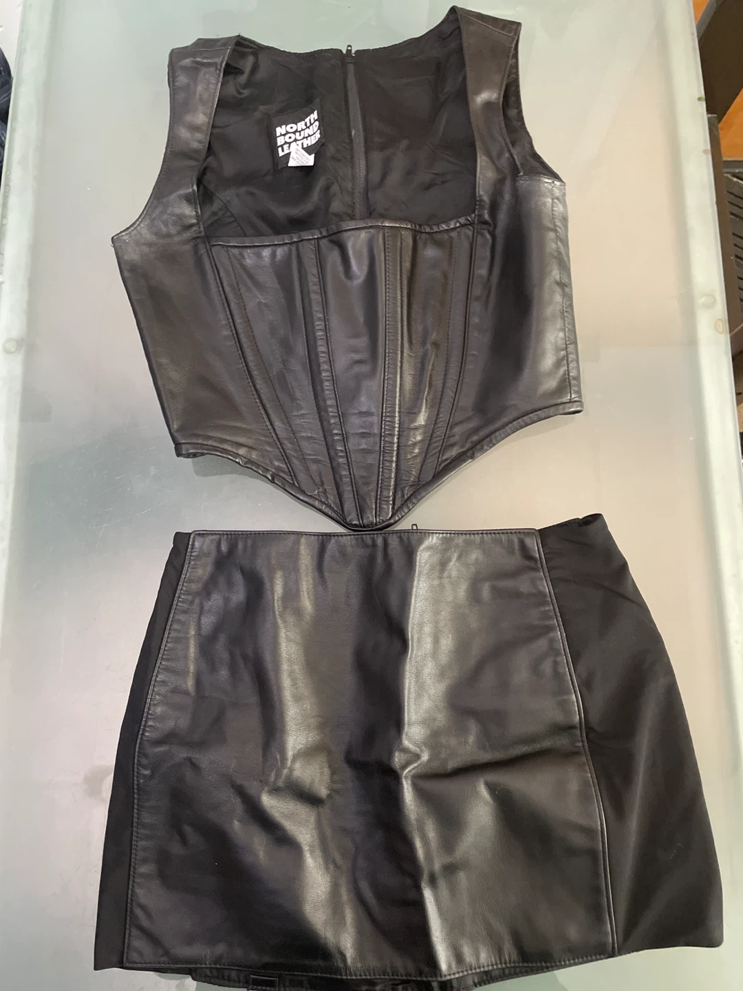 North Bound Leather Corset Vest and Skirt Set - Size M - photo 2