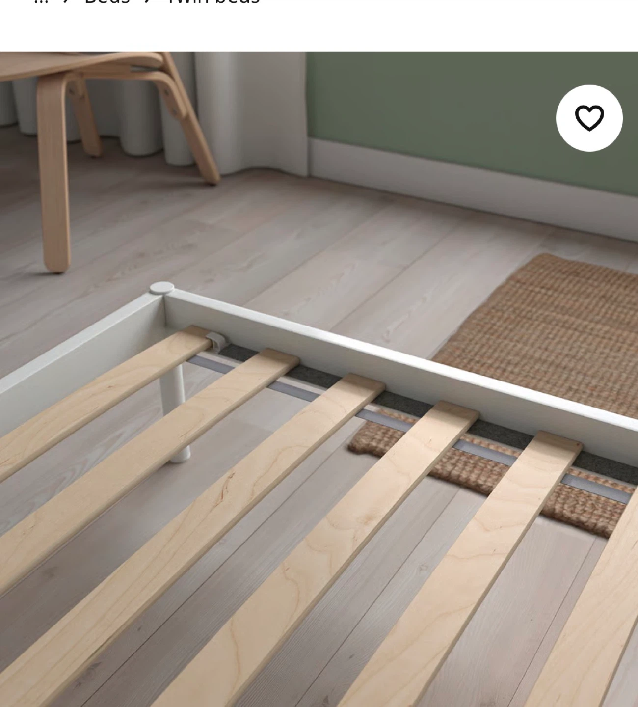 White Twin Bed Frame with Slats and matress included . - photo 4
