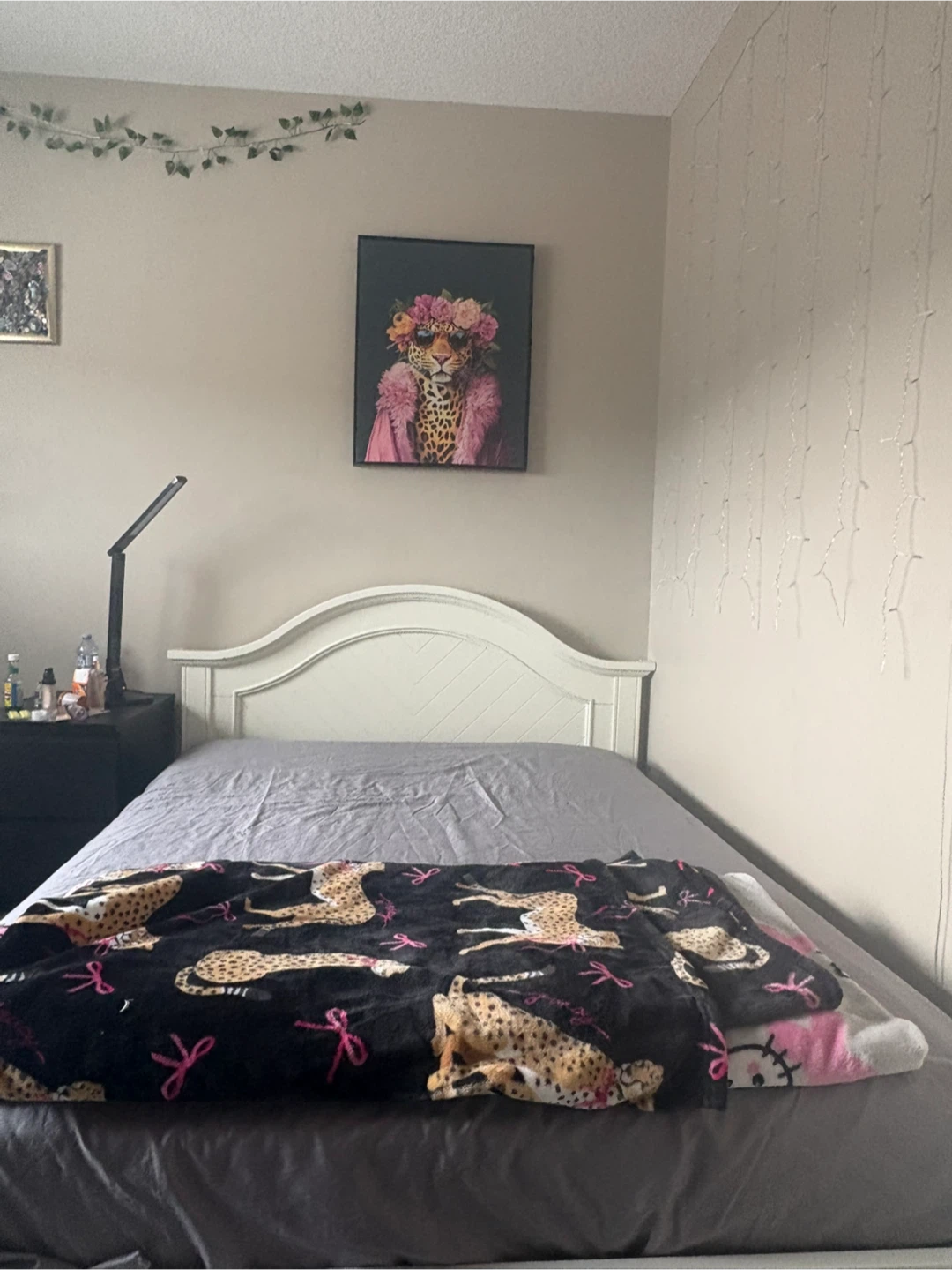 White Twin Bed Frame with Slats and matress included .