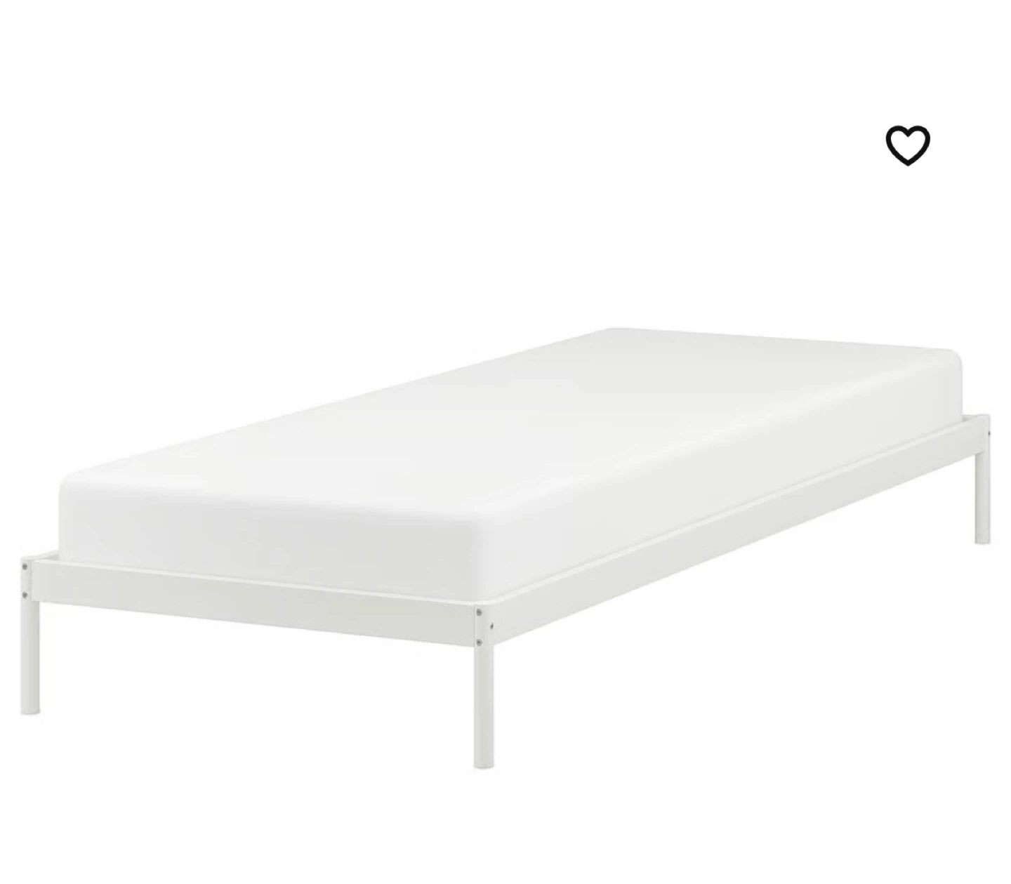 White Twin Bed Frame with Slats and matress included . - photo 3
