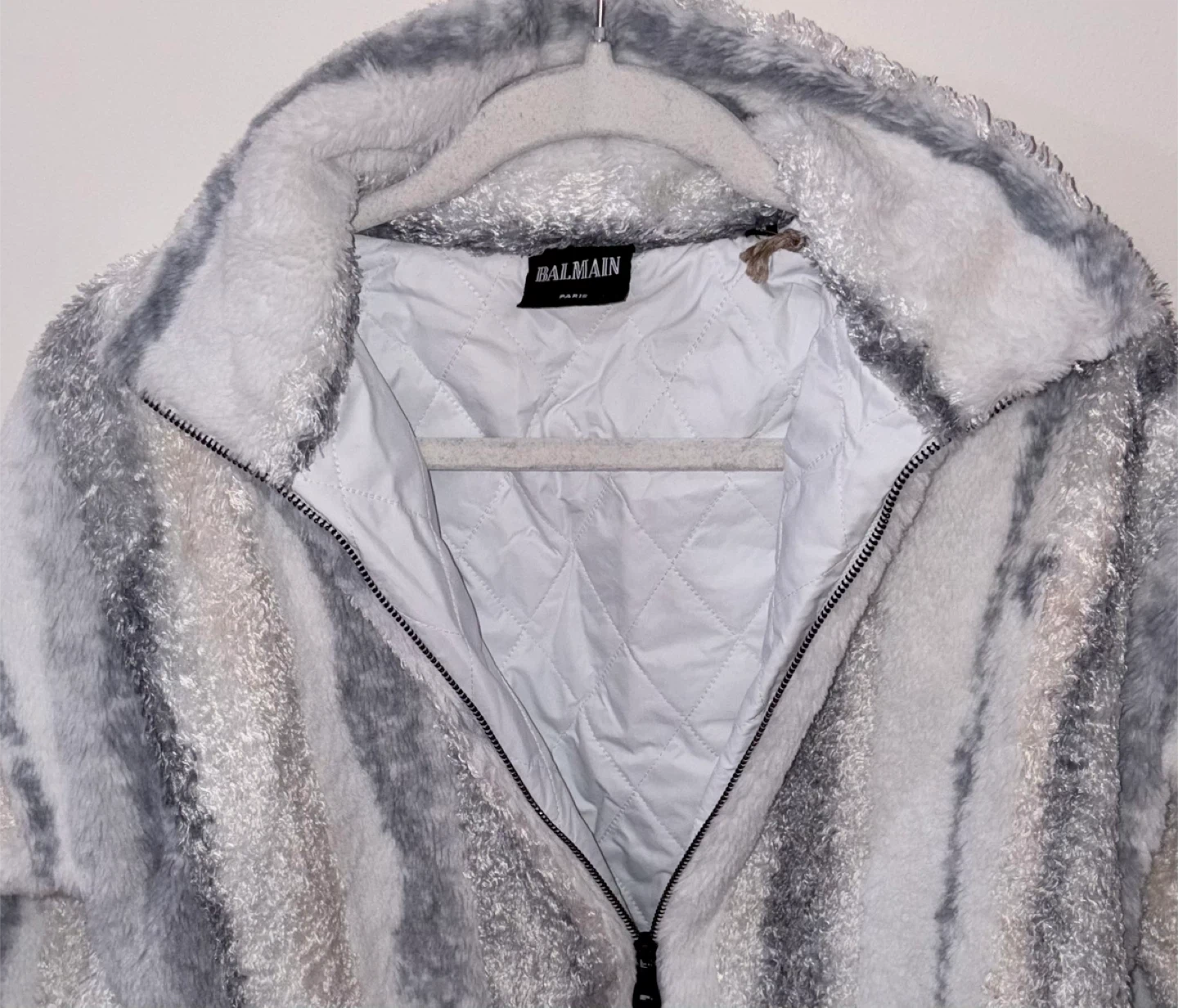 Balmain Paris Faux Fur Striped Jacket women - photo 2