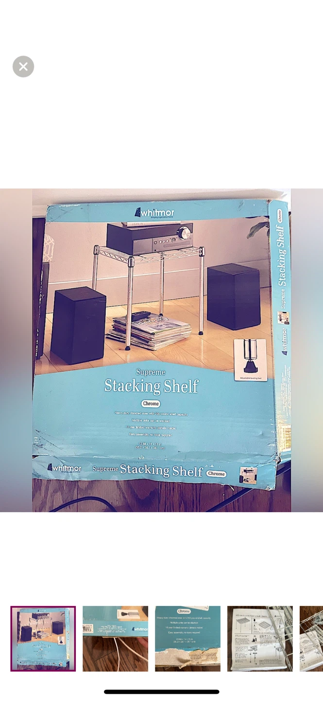 NEW IN BOX! Whitmor Supreme Stacking Shelf - Chrome - photo 2