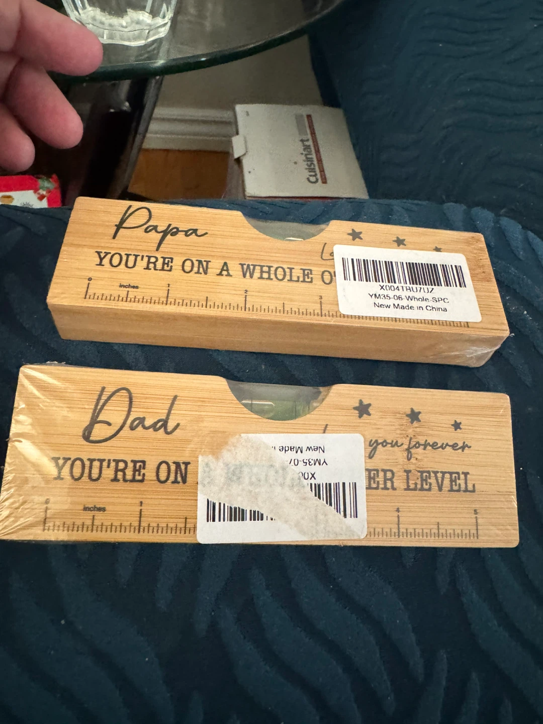 Set of 2 Dad & Papa Wooden Levels