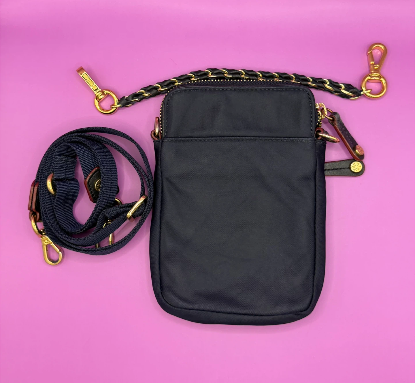 MZ Wallace Navy Nylon Crossbody Bag with Chain and Strap - photo 2