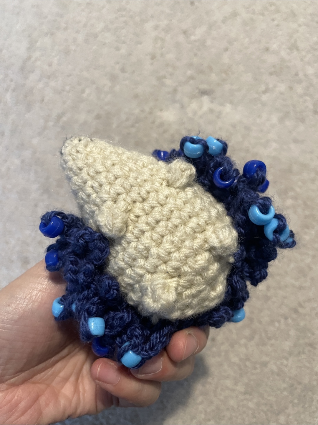 Handmade Crochet Hedgehog with Blue Beads - photo 3