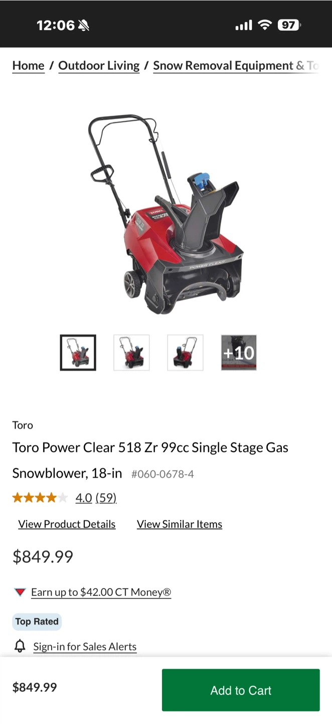 Toro Power Clear 518 ZR Snow Blower - photo 4