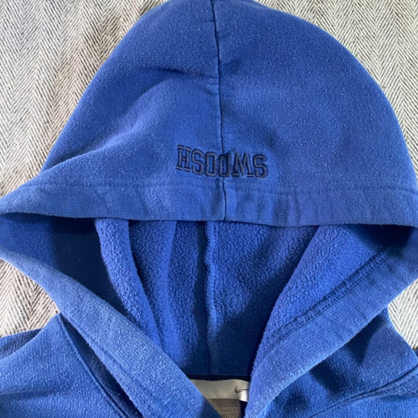 Y2K Centre swoosh blue Nike hoodie - L - photo 4