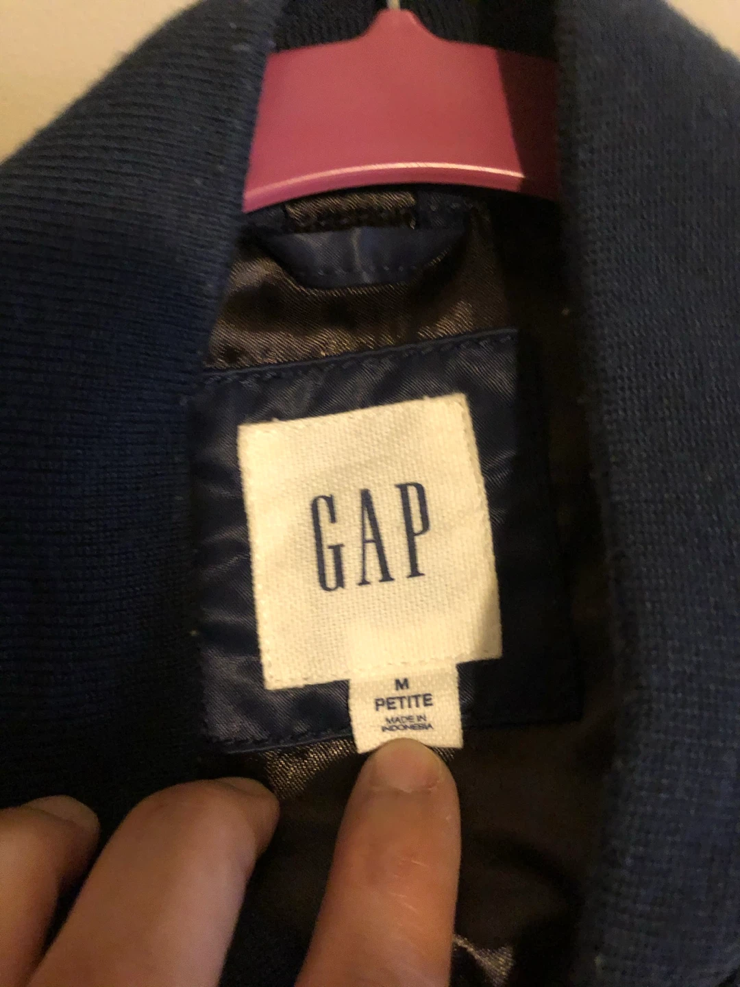 GAP Women's Petite Bomber Jacket Navy Blue Size M - photo 3