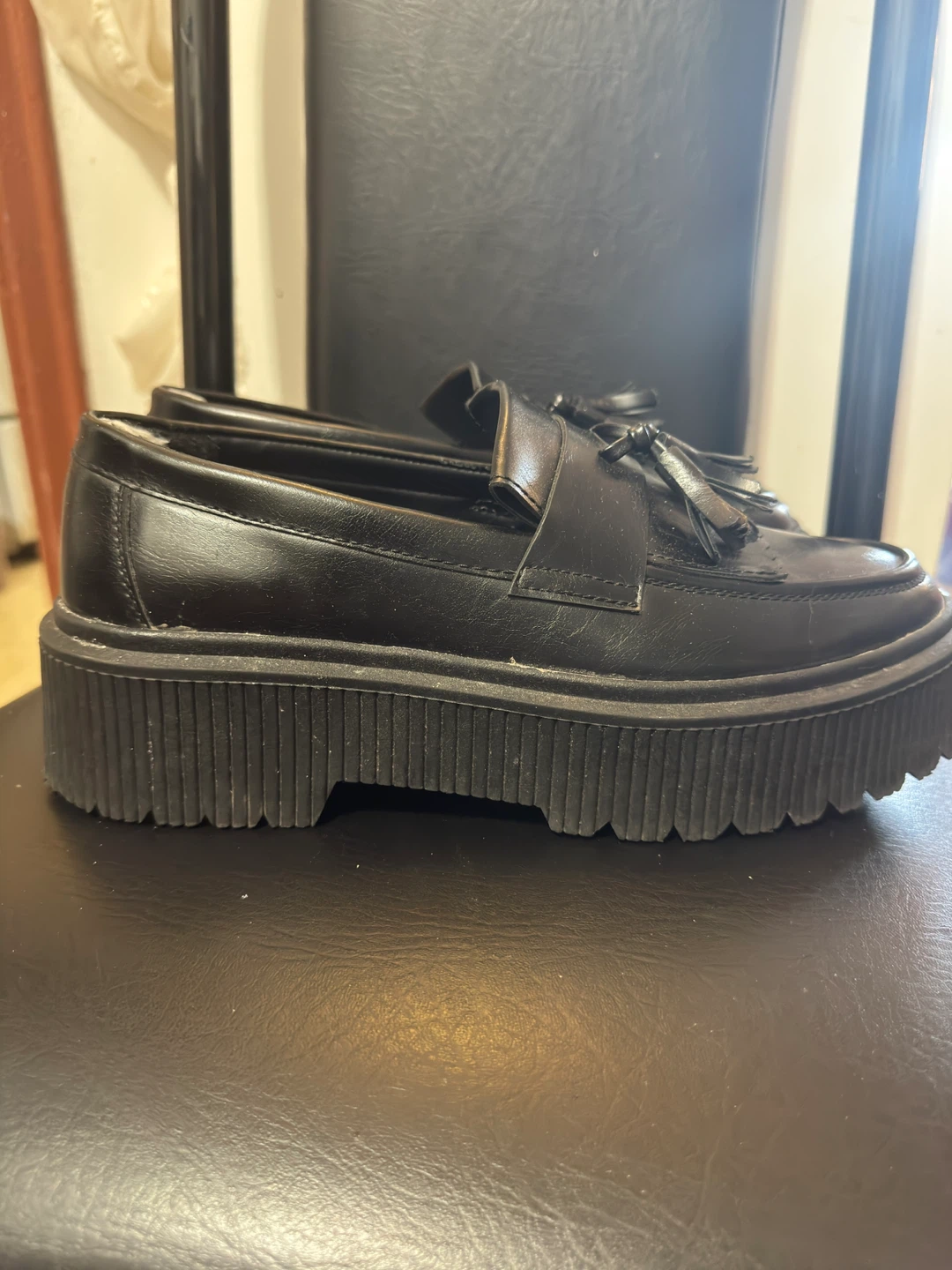 ASOS Black Tassel Platform Loafers Size 9 🥕 - photo 2