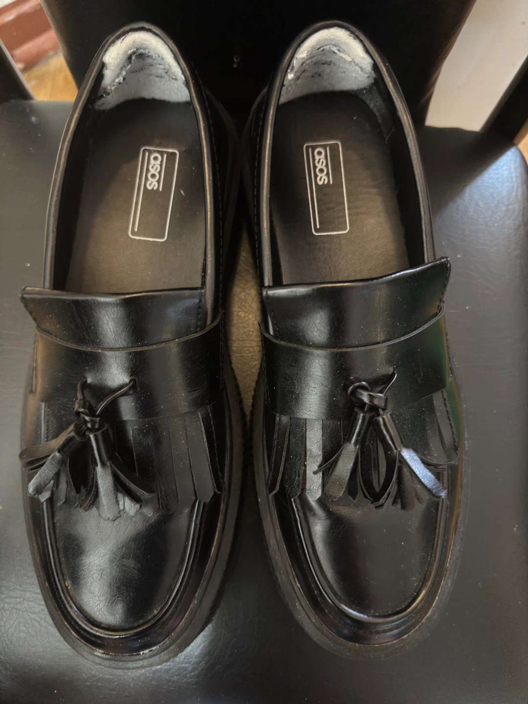 ASOS Black Tassel Platform Loafers Size 9 🥕 - photo 4