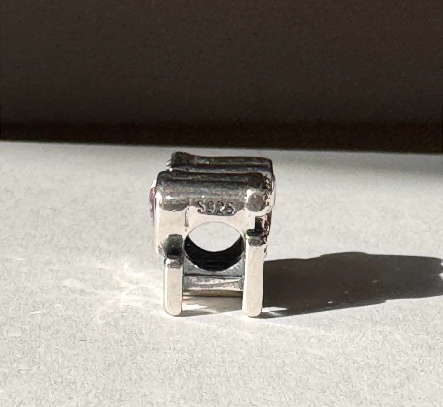 Sterling Silver 'I Love Mom' Charm with Pink Heart - photo 4