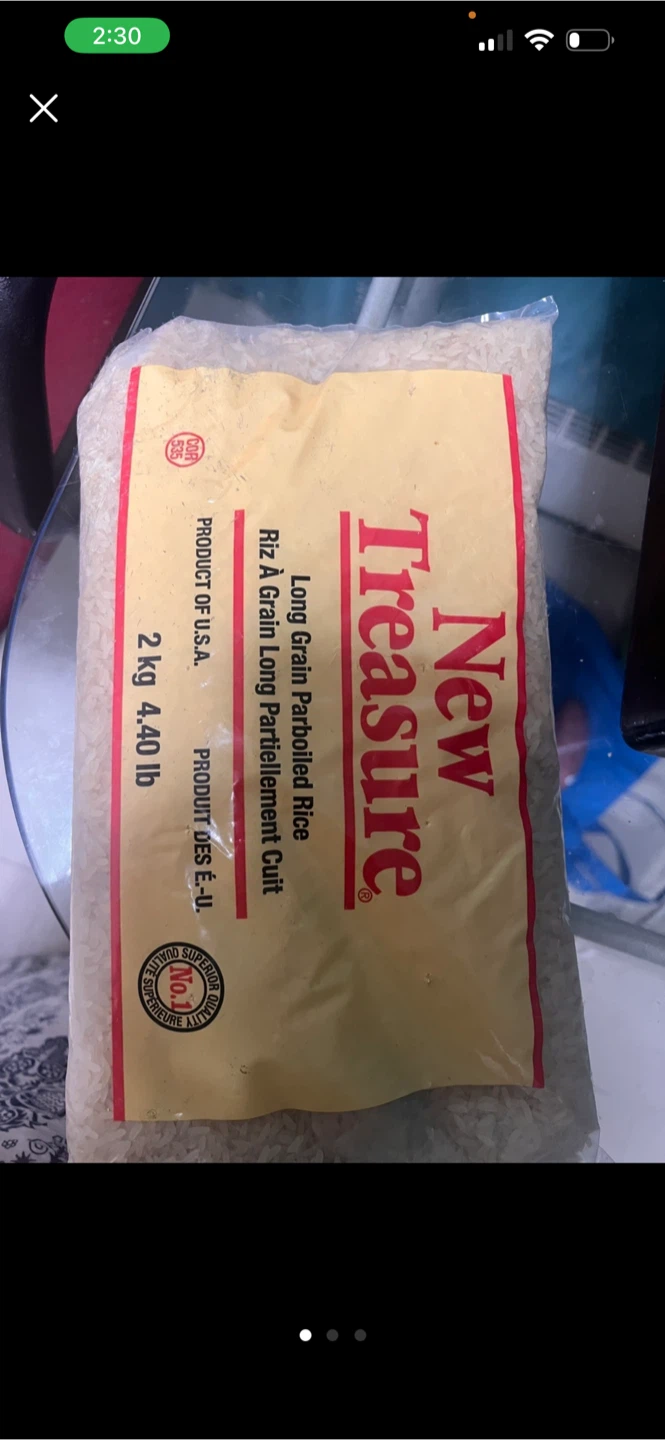 New Treasure Long Grain Parboiled Rice - 2 kg