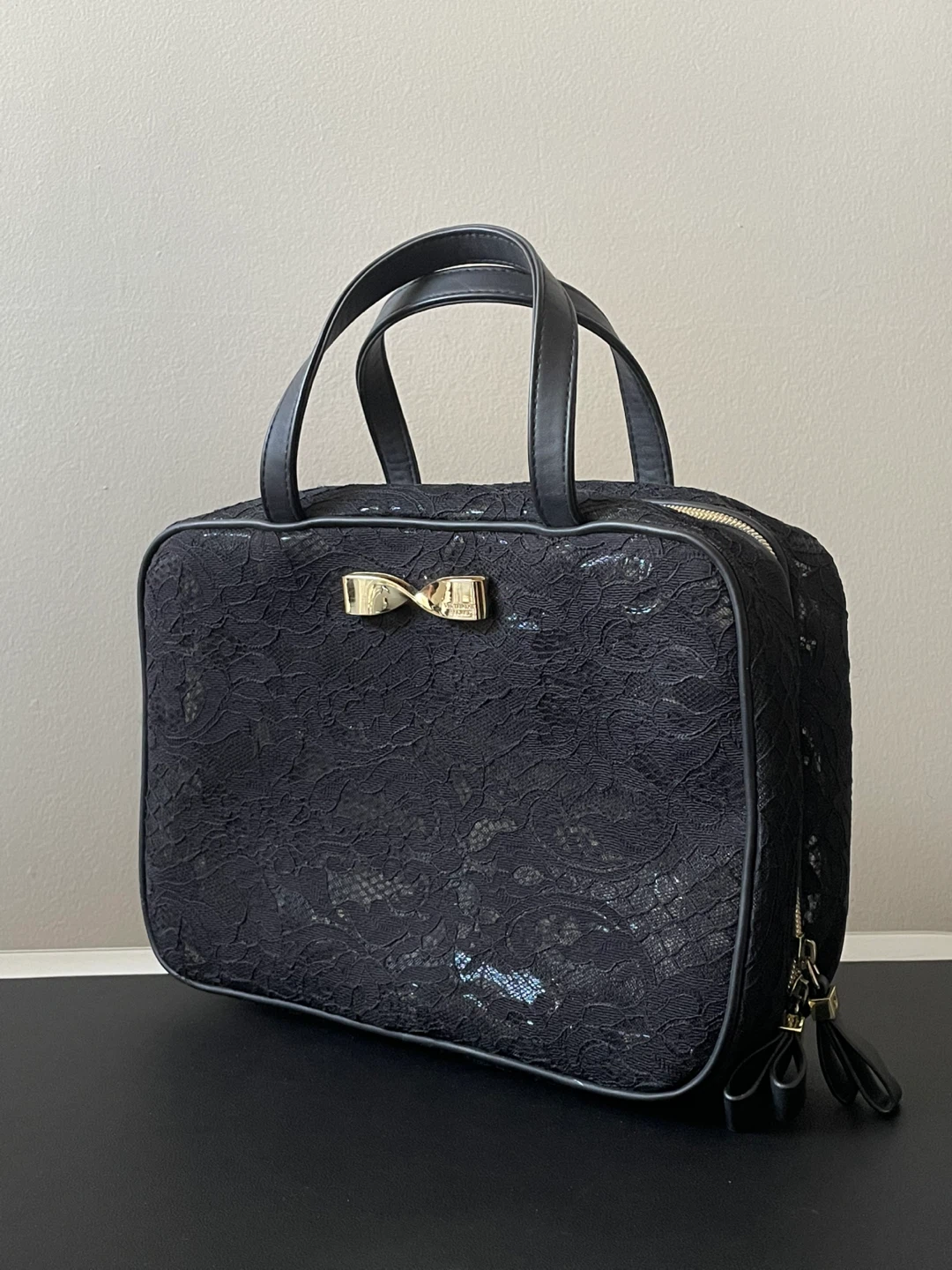 Victoria's Secret Black Lace Cosmetic Bag