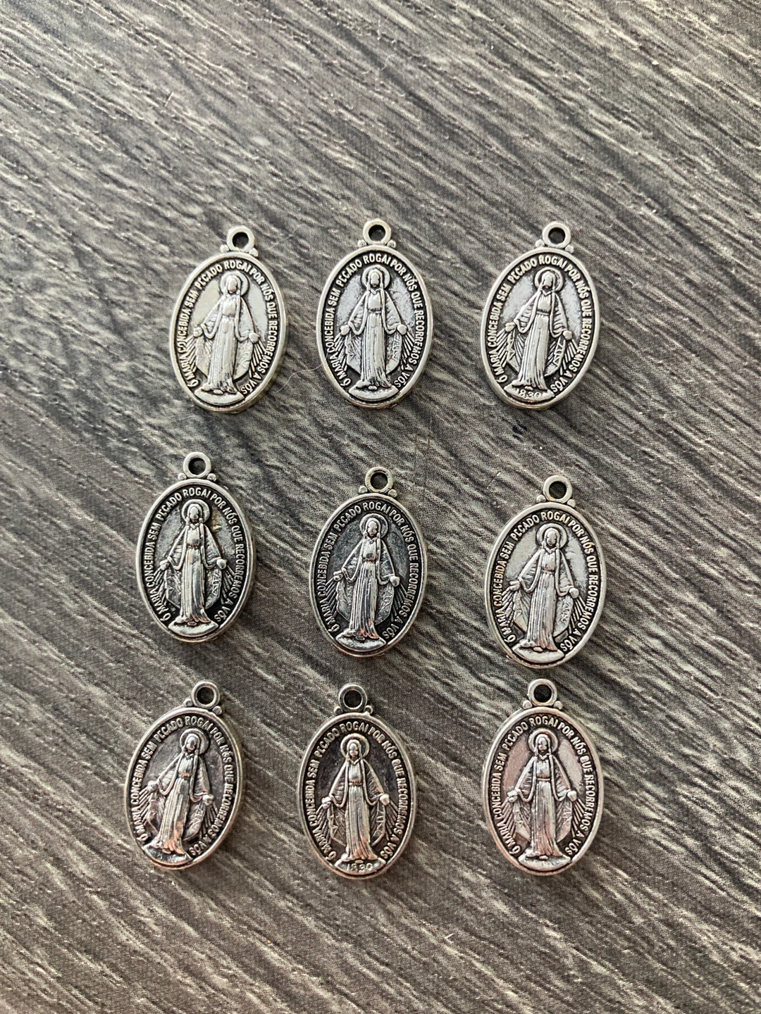 Lot of 9 Miraculous Medals Charms