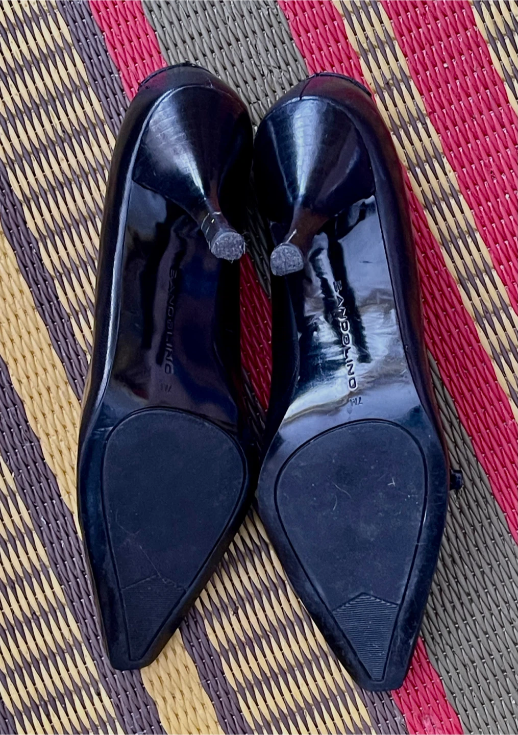 🥕Bandolino Women's Black Leather High Heel Pumps Size 7M - photo 4