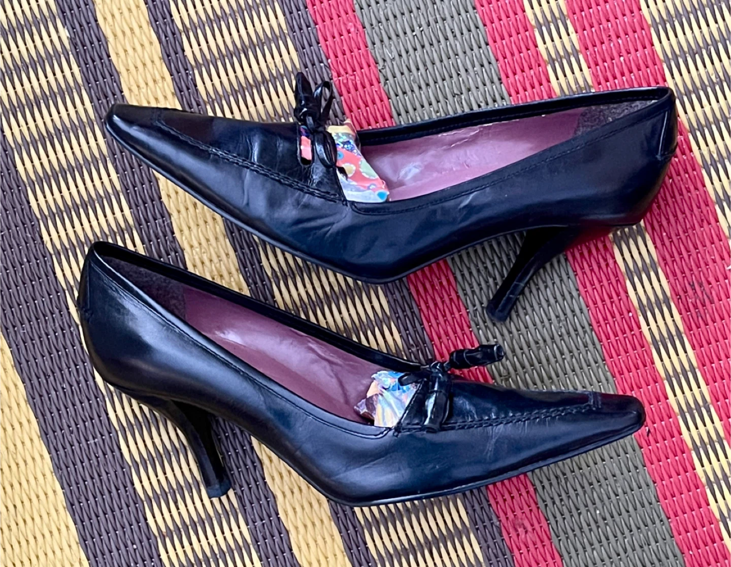 🥕Bandolino Women's Black Leather High Heel Pumps Size 7M - photo 2