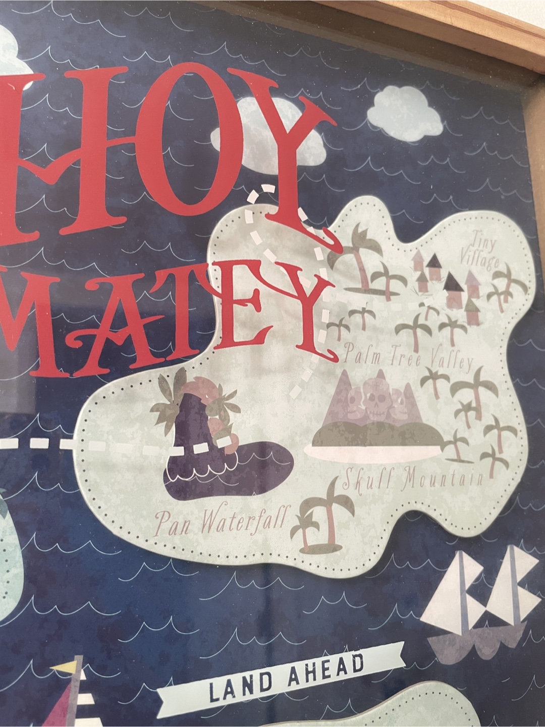 Ahoy Matey Framed Pirate Map Wall Art - photo 2