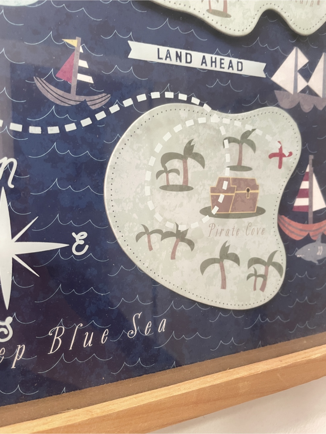 Ahoy Matey Framed Pirate Map Wall Art - photo 3