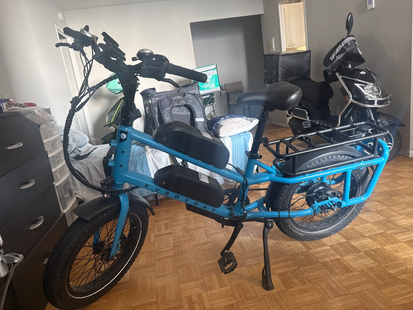 Blue EVERYDAY Electric Fat Tire Bike
