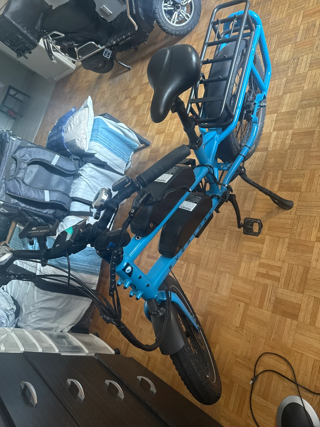 Blue EVERYDAY Electric Fat Tire Bike - photo 3
