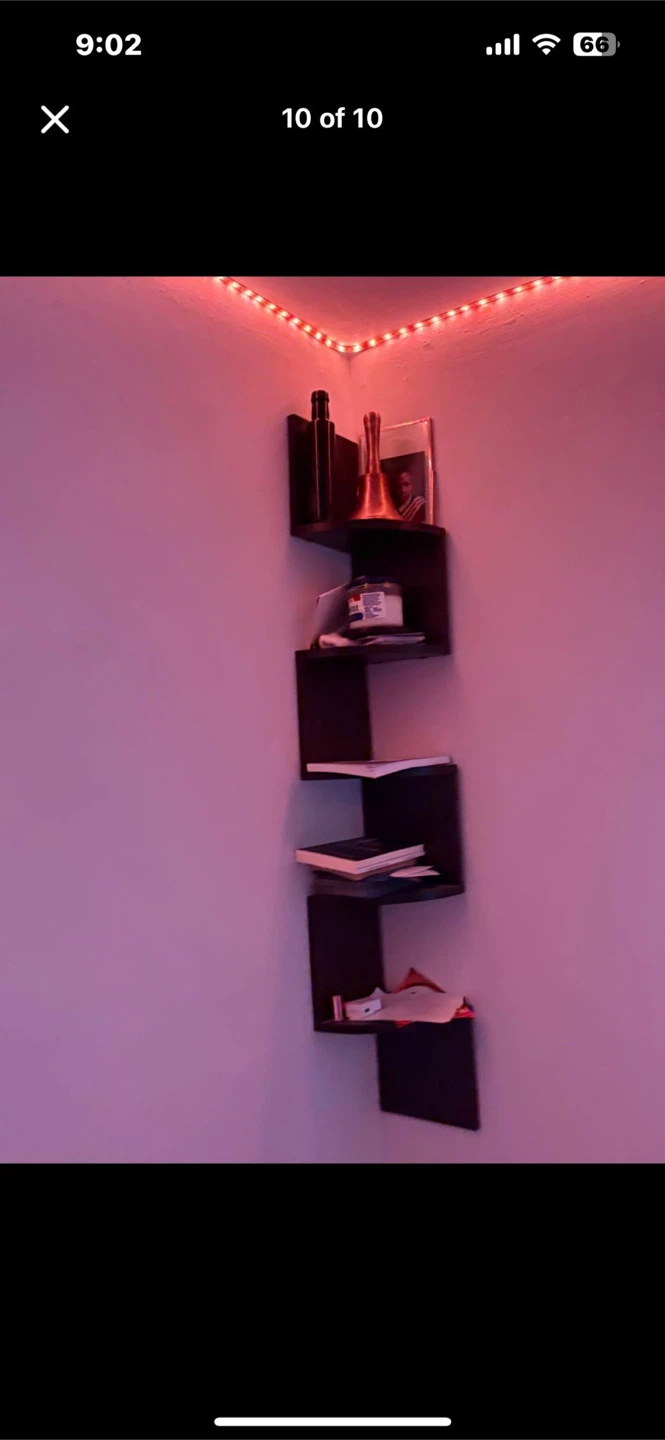 Dark Brown Corner Shelf Unit